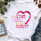 This Queen Was Born In August Graphic Print T-Shirt
