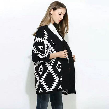 Women New Geometric Design Cardigan