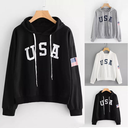 Womens USA Flag National Hoodies