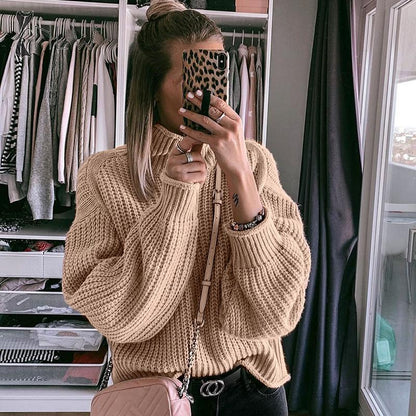 Turtleneck Femme Jumper Oversized Sweaters