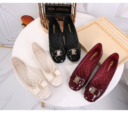 Black Designer Flat Women Shiny Elegant Shoes