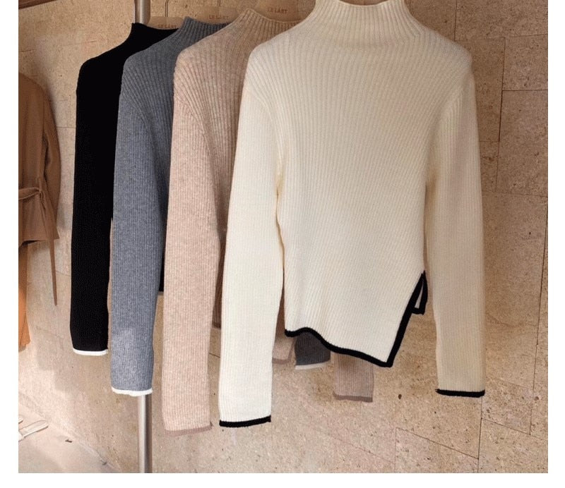 Women's Long Flare Sleeve Basic Knit Sweaters