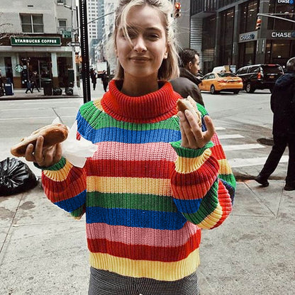 Women's Colorful Knit Sweater