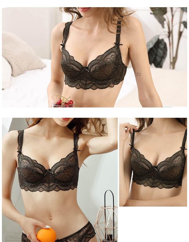 New Ultrathin Hollow Out Super Sexy Women Lace Bra