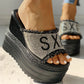 Womens Platform High Heel Luxury Summer Slippers