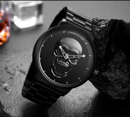 Mens Skull Dial Creative Quartz Analog Watches