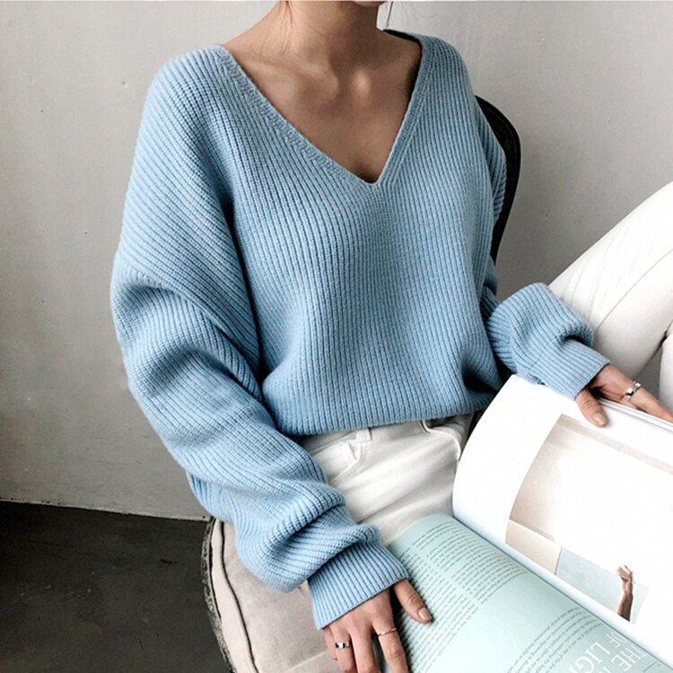 Women Trendy V-Neck Sweaters