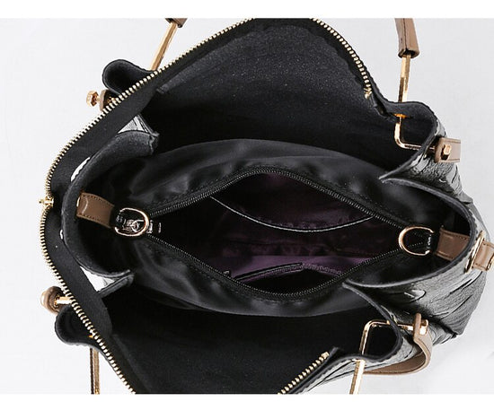 Genuine Leather Large Capacity Elegant Tote Shoulder Bag For Women ...