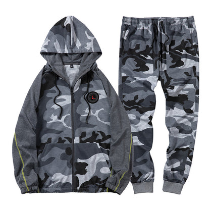 Men's Tactical 2-Piece Set – Camouflage Military Hoodie & Pants, Combat Outdoor Training Uniform