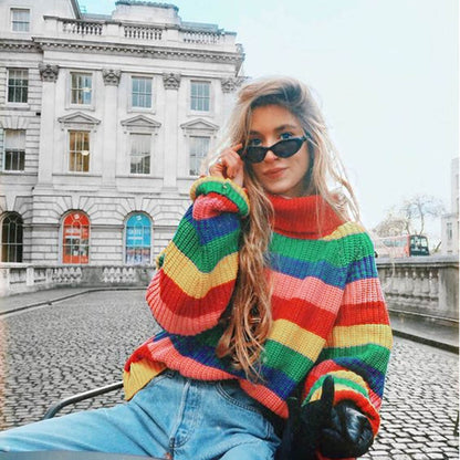 Women's Colorful Knit Sweater