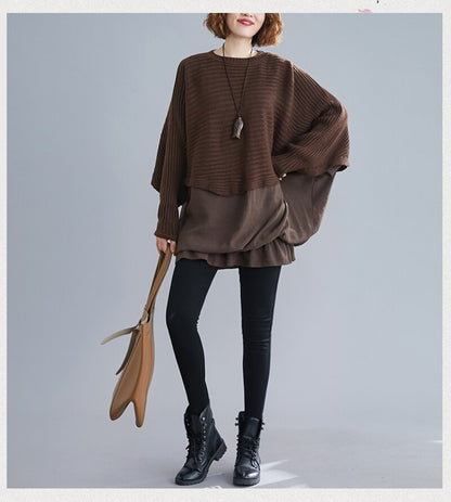 Women Plus Size Batwing Sleeve Sweater