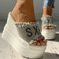 Womens Platform High Heel Luxury Summer Slippers