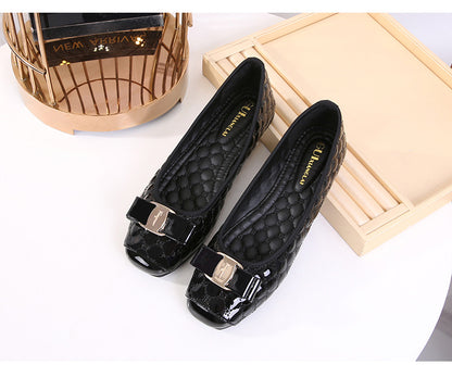 Black Designer Flat Women Shiny Elegant Shoes