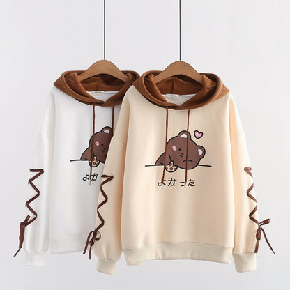 New Cartoon Kitty Ear Hooded Winter Warm Hoodies