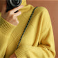 Autumn Winter Women Plus Size Soft Turtleneck Sweaters