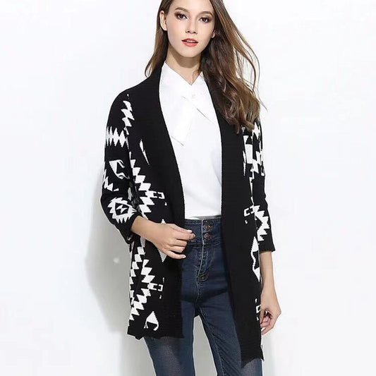 Women New Geometric Design Cardigan