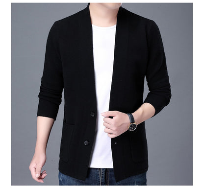 Autumn V Neck Men Cardigan Sweater