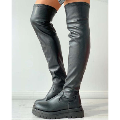 New Knee Length Straight Strong Style Snow Boots For Women