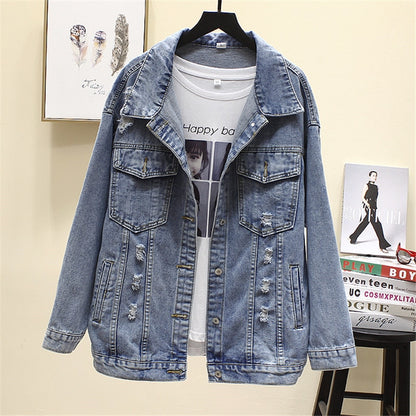 Chic Stylish Women Printed Jean Coat Jacket