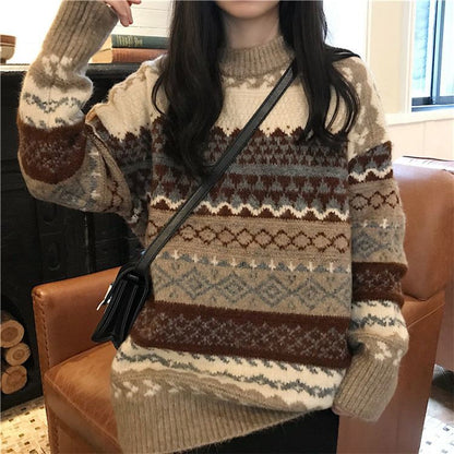 Women's Femme Korean Style Rustic Vintage Style Winter Sweaters