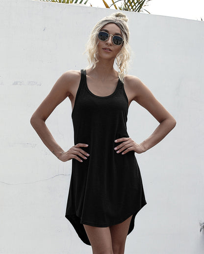 Women's Casual Off-Shoulder Summer Beach Tank Dress