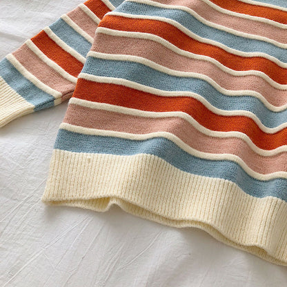 New Women's Multi Color Striped Autumn Winter Sweaters