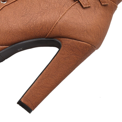 Womens Pretty Warm High Heel Ankle Boots