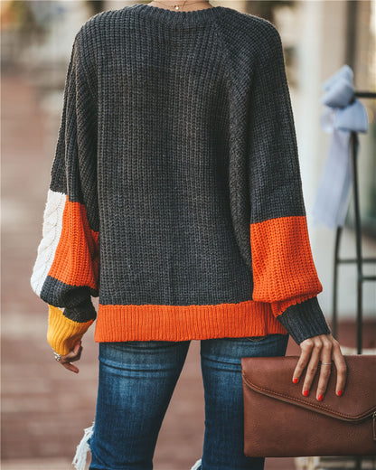 Women's Patchwork Loose Sleeve Sweaters