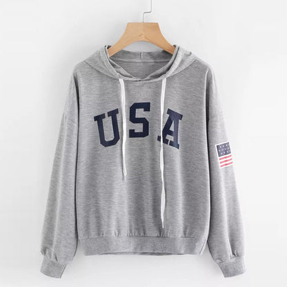 Womens USA Flag National Hoodies