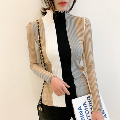 Women's Slim Color Striped Sweaters