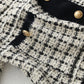 Black Edge Plaid Womens Winter Cardigan Sweaters