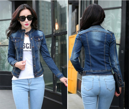 Fashionable Ladies Long Sleeve Denim Coat Jacket