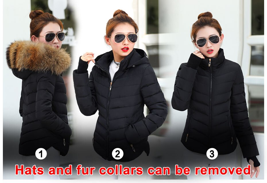 Women Casual Fur Hooded Coats