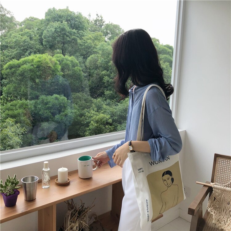 Womens Japanese Big Canvas Bag