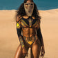 Womens Long Sleeve Creative Sexy African Style Bathing Suit Bikini