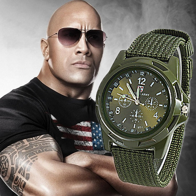 Mens Casual Green Analog Military Watches