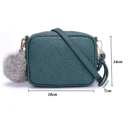 Tassel Ball Leather Mini Crossbody Bags