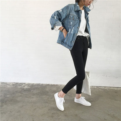 Basic Ripped Denim Jacket