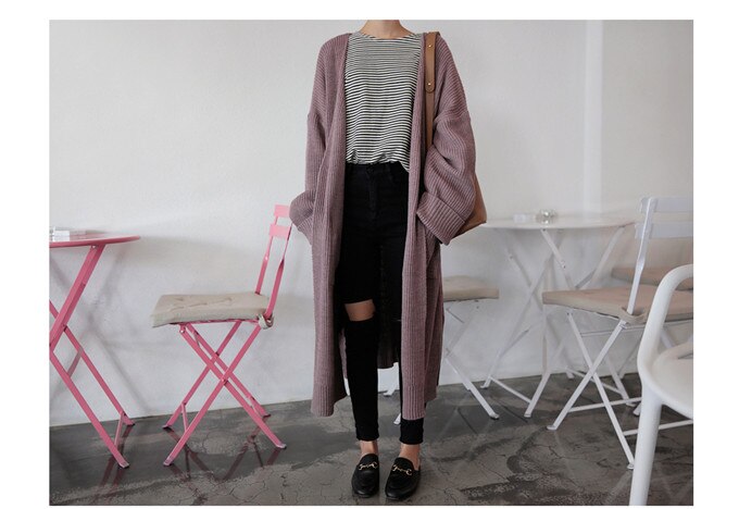 Casual Long Pocket Cardigan Sweater