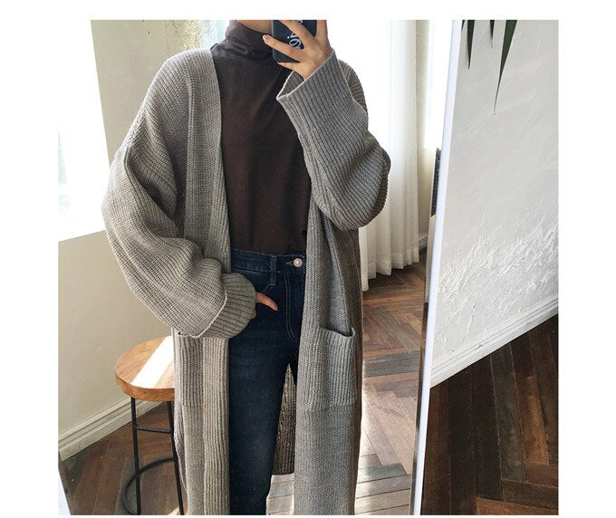 Casual Long Pocket Cardigan Sweater