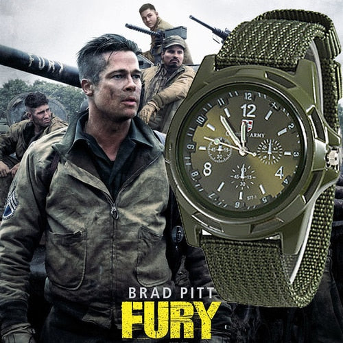 Mens Casual Green Analog Military Watches
