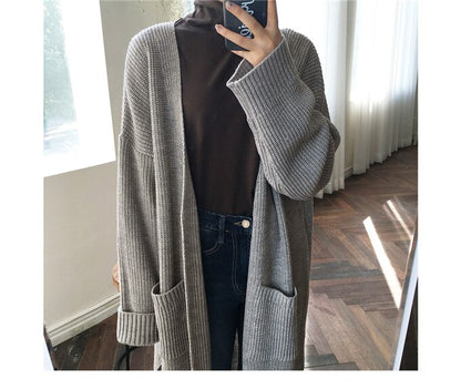 Casual Long Pocket Cardigan Sweater