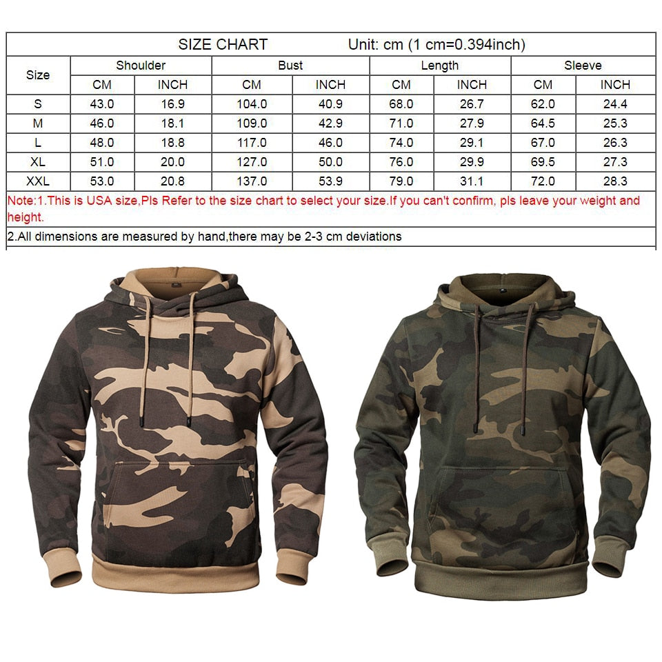 Camouflage Design Military Type Thick Men's Hoodies