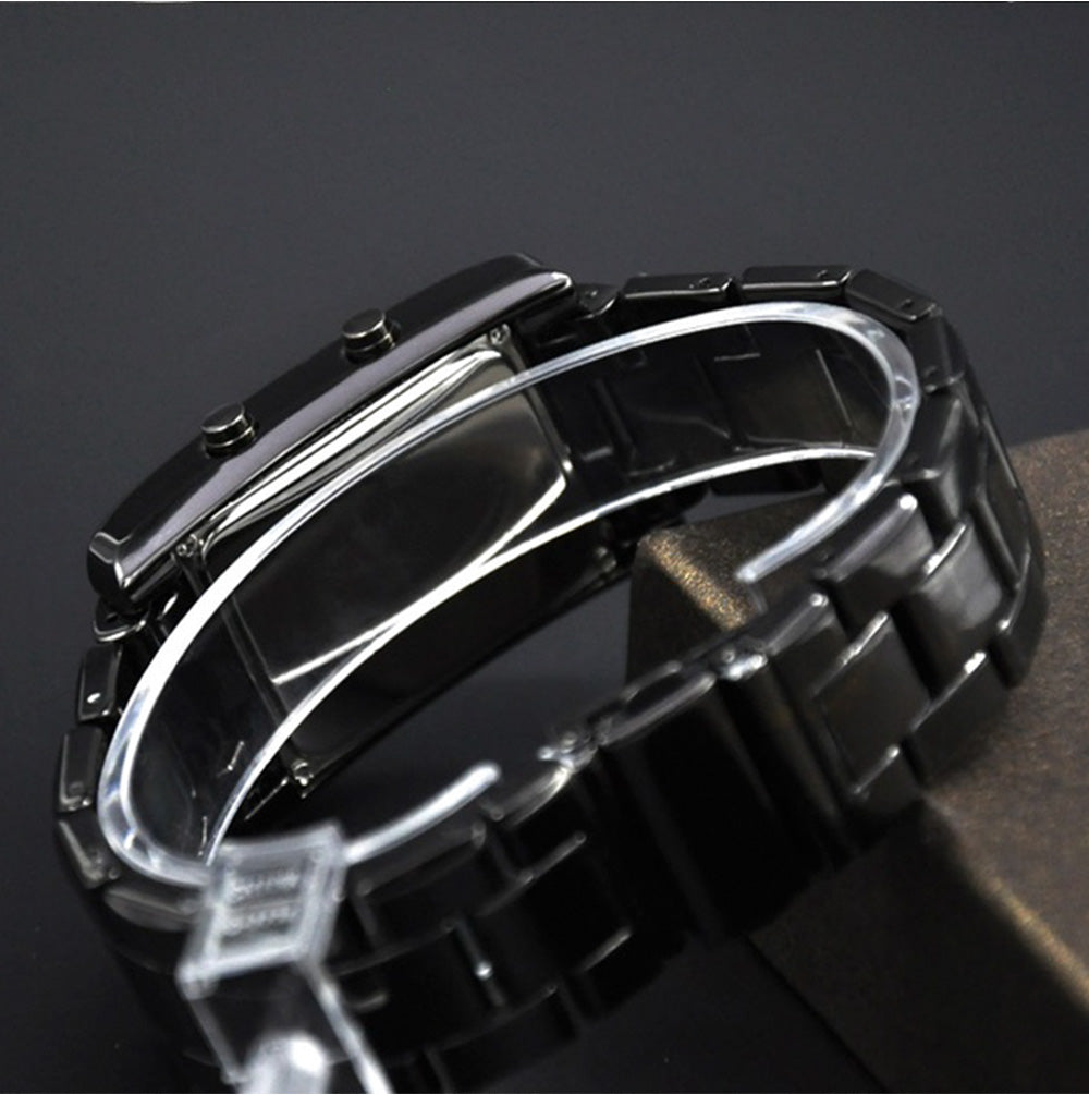 Mens Sporty Structure Waterproof Led Electronic Watches