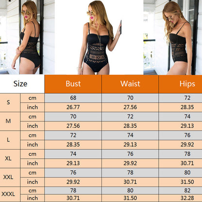 Womens Plus Size Retro Crochet One Piece Bikinis