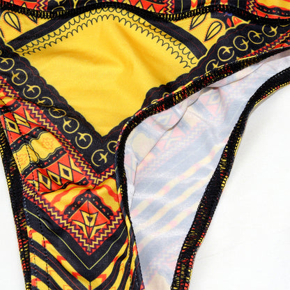 Womens Long Sleeve Creative Sexy African Style Bathing Suit Bikini