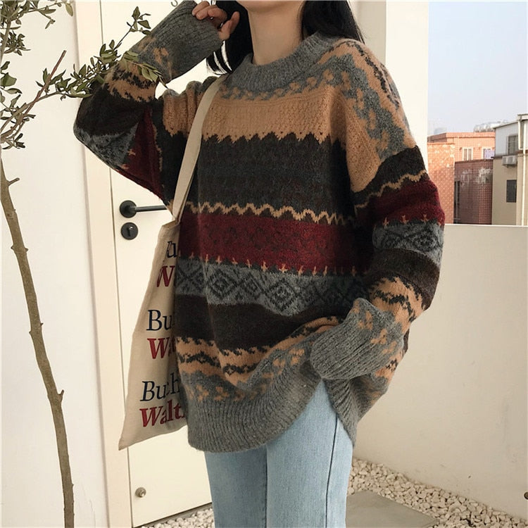 Women's Femme Korean Style Rustic Vintage Style Winter Sweaters