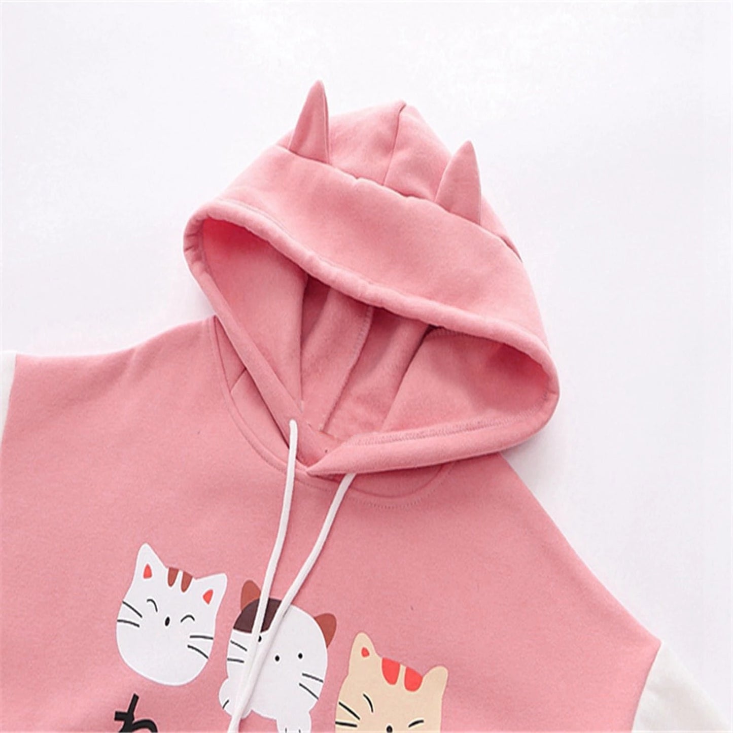 Womens Japanese Graphic Cat Ears Hoodies