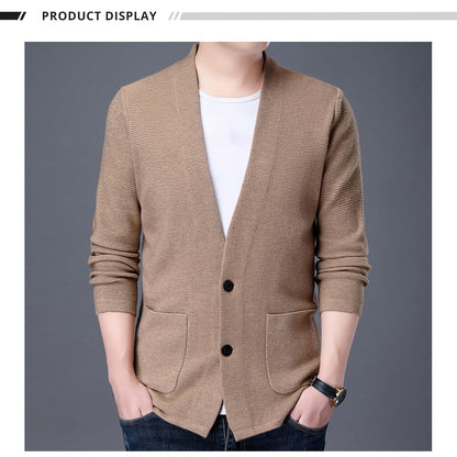 Autumn V Neck Men Cardigan Sweater