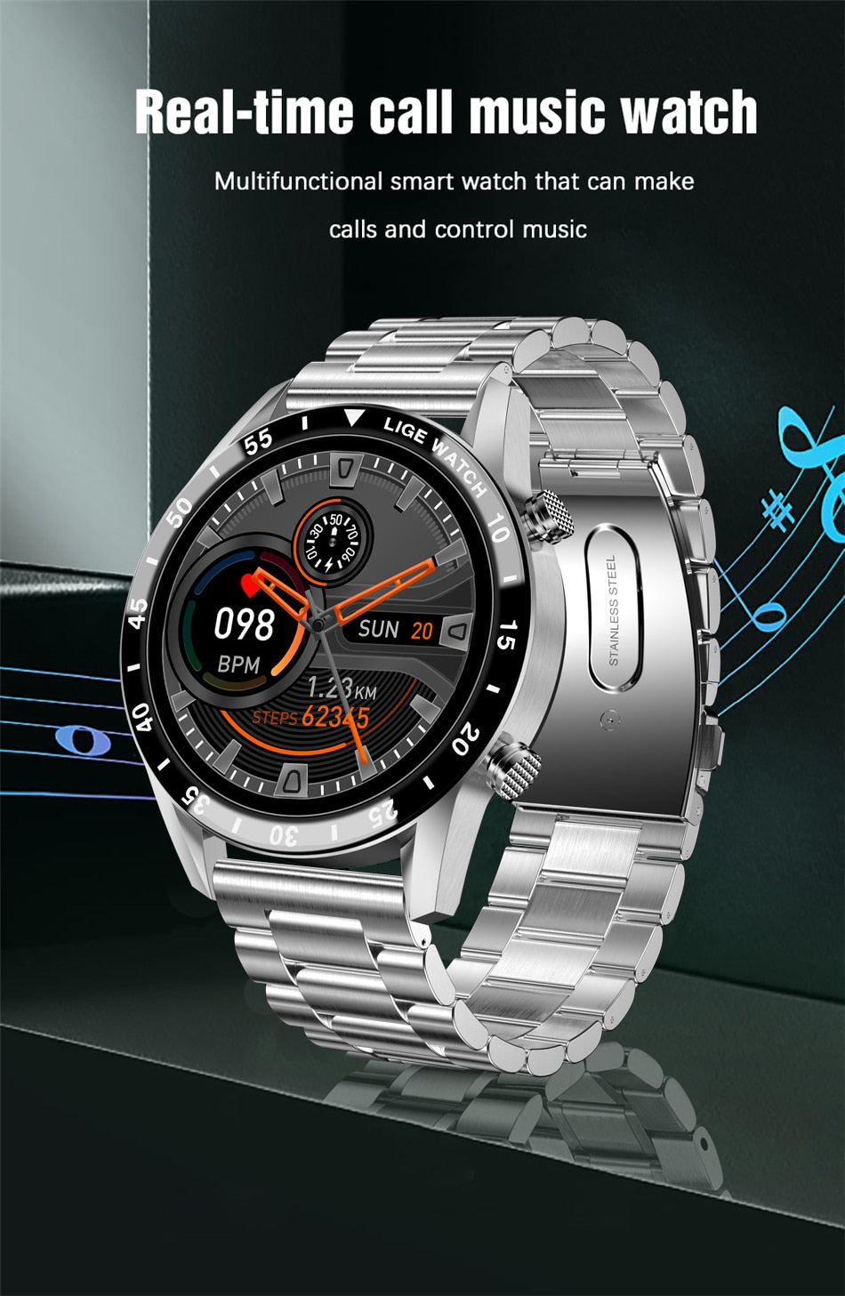 Full Touch Screen Waterproof Bluetooth Call Support Smartwatches IOS Android